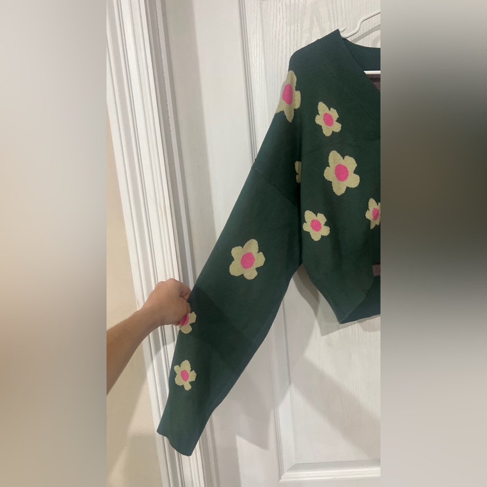 FINAL PRICE Bailey Rose Green Floral Cardigan - Picture 4 of 7